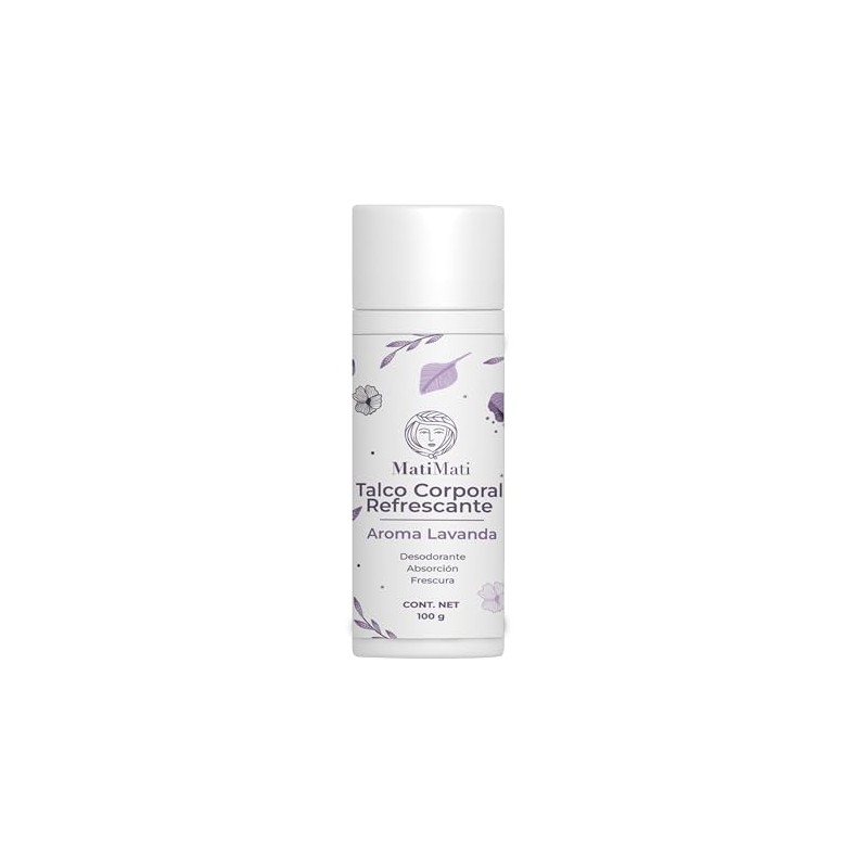 Talco Corporal Refrescante Lavanda MatiMati-Desodorante 100 g
