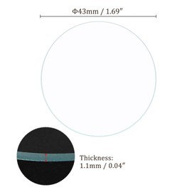 Kozelo 6pcs Watch Crystal Lens - [43mm] Round Flat Watch Lens Replacement for Watch Dial Use, Clear