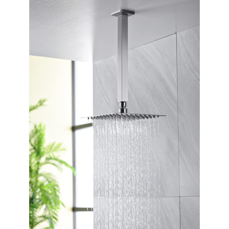 Anpean 12 Inch Square Ceiling Mounted Shower Arm and Flange
