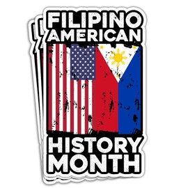 HOSALA Filipino American History Month Sticker Filipino American Flag Sticker Gift Decoration Truck Helmet Vehicles
