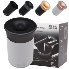 GC German Couture Embroidery Cup Car Ashtray Compatible with IQOS Iluma Prime Terea Sticks and Heets Sticks + Glo Hyper Pro Air Neo Sticks and for PLOOM Accessories, White/Grey