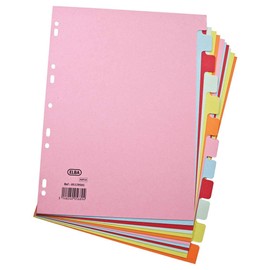 Elba 12-Part A4 Assorted Card Dividers
