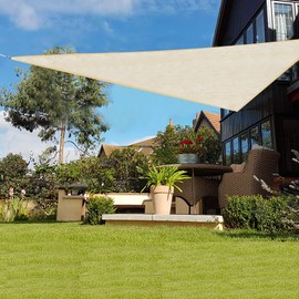 Green Bay Cream Sun Shade Sail Outdoor Garden Patio Sunscreen Awning Triangle Canopy HDPE UV-Protection Breathable 2x2x2m