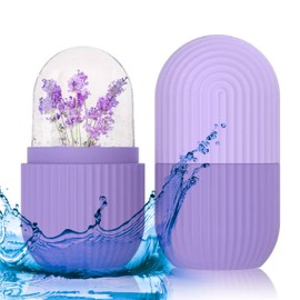 Ice Face Roller - Perfectly shaped for Face, Body, and Under Eyes - Ice Mold for Face Easy Handheld Design - Food-Grade Silicone material - Pamper Yourself with Ice - Facial Beauty Ice Roller (Purple)