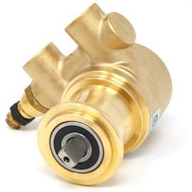 MacMaxe Fluidotech Brass Rotary Vane Water Pump, 52 GPH (200 L/h), Clamp Connection, for Commercial Espresso Machines