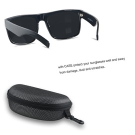 LYZOIT Extra Large Sunglasses for Big Wide Heads Mens Polarized XL Oversized Square Sun Glasses Super Dark Black Lens Sensitive Eyes