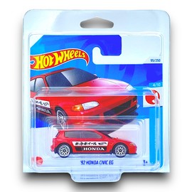 Hot Wheels '92 Honda Civic EG (Red) 4/10 HW J-Imports - 2024-95/250 (Short Card) - COMES IN A GENUINE KLAS CAR KEEPER PROTECTOR CASE - HTC43