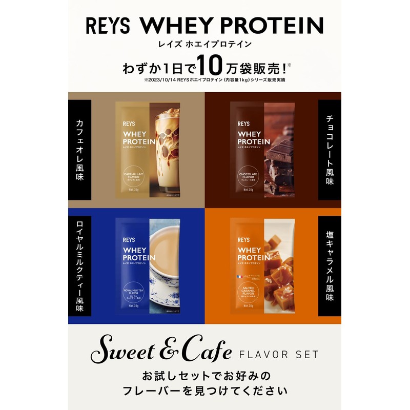 REYS レイズ ホエイ プロテイン お試し セット 個包装 30g × 4種