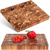 Acacia End Grain Cutting Board (17x13x1.5in), Butcher Block - Reversible