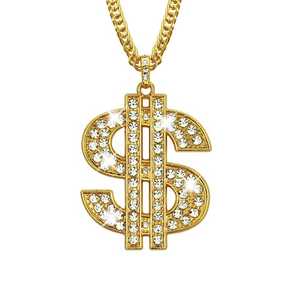 LCWLJL Gold Necklace Chains, Hip Hop Plated Chain Necklace Pendant