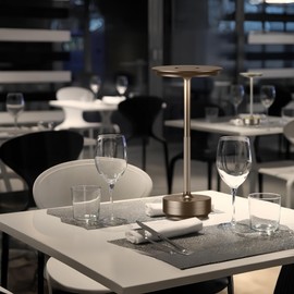 UdoUto 2-Pack Coffee Rechargeable Table Lamps C Cordless LED Lights with Touch Dimming & 3 Color Settings C Elegant Battery Operated Table Lamps for Restaurants, Dining Rooms, or Outdoor Use