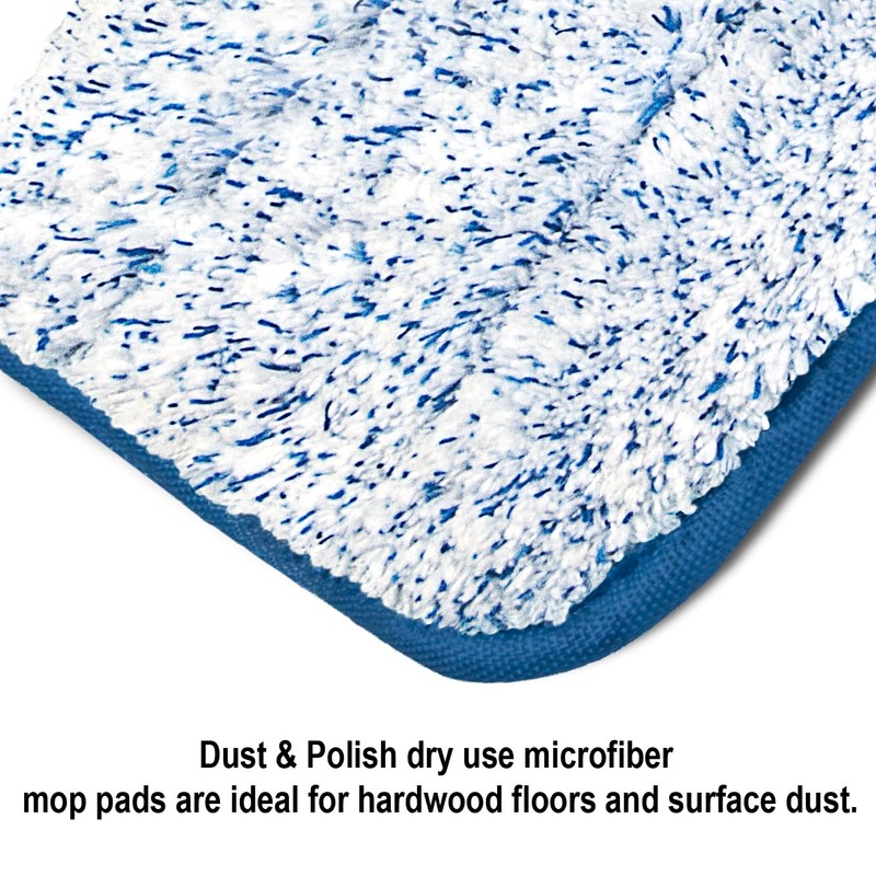 CleanAide Flat Microfiber Mop Pad 18 Inches, Blue