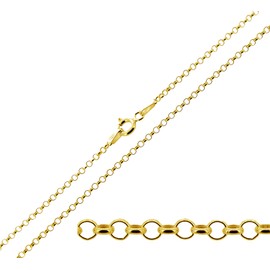 CJoL - 9ct Gold Plated on 925 Sterling Silver 24" (61cm) 2mm Wide Belcher Chain In Gift Box - 4g
