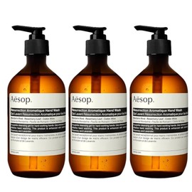 Aesop Resurrection Aromatique Hand Wash | Gentle Cleanser with Orange, Rosemary and Lavender Oils | 500mL / 16.9 oz (Pack of 3)