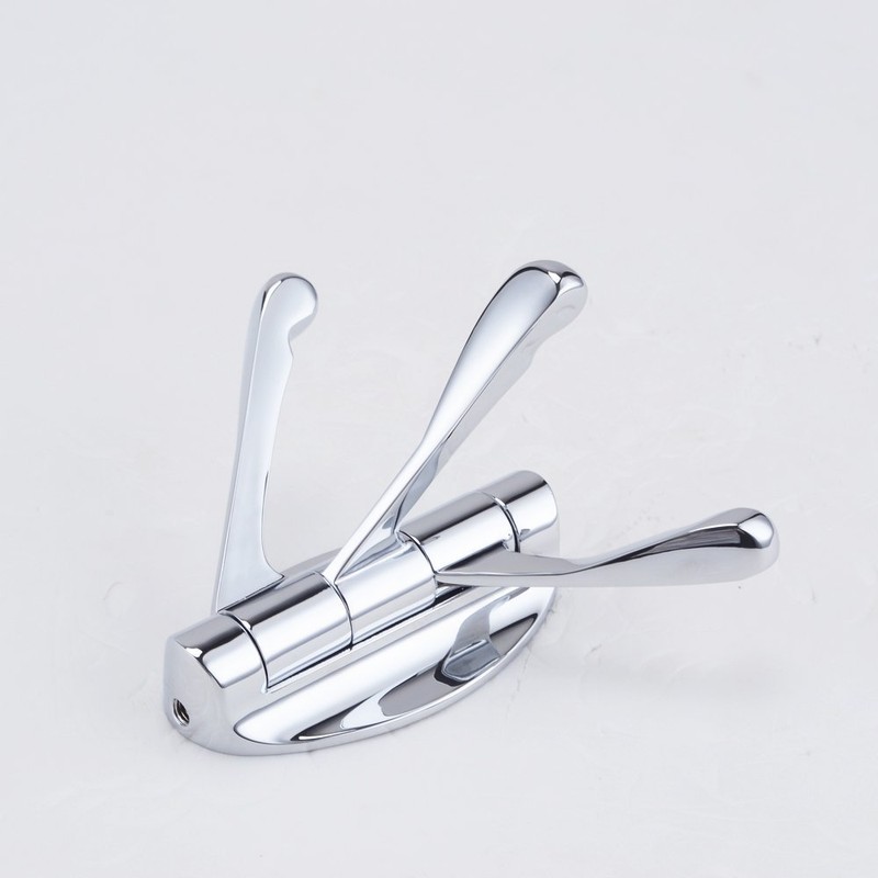 Home Swivel Wall Mounted Coat Hook,GUOYI®Solid Metal Three Swing Clothes/Towel