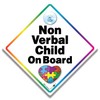 Non-Verbal Child on Board Car Sign, 14 x 14 cm,