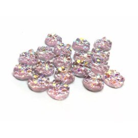 Unbranded 10 pcs. Druzy Resin Embellishment Cabochons Light Pink Blush Multicolor – 10mm