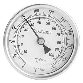 EBTOOLS Termómetro de Esfera de Rosca 12 NPT, Kit de termómetro bimetálico de Acero Inoxidable 0220 , medición automática y precisa, para termómetro  