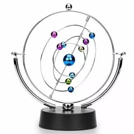 SciencePurchase Kinetic Perpetual Motion Galaxy Desk Toy, Outer Space Gadget Flips and Rotates