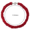 Bright Red Statement Necklace Multi-layer Beads Crystal Braided Chain Choker