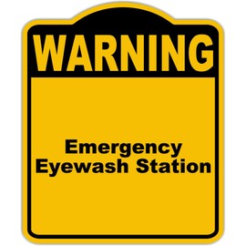Emergency Eyewash Station Warning Yellow Black Aluminum Composite Sign 20 x 24 inches