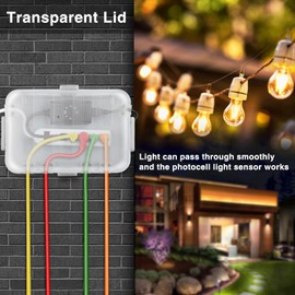Flemoon Large Outdoor Electrical Box with Transparent Lid, IP54 Waterproof Box with Clear Cover, Weatherproof Extension Cord Cover for Photocell Light Sensor Timer, Power Strip, Outlet, Plug, Socket