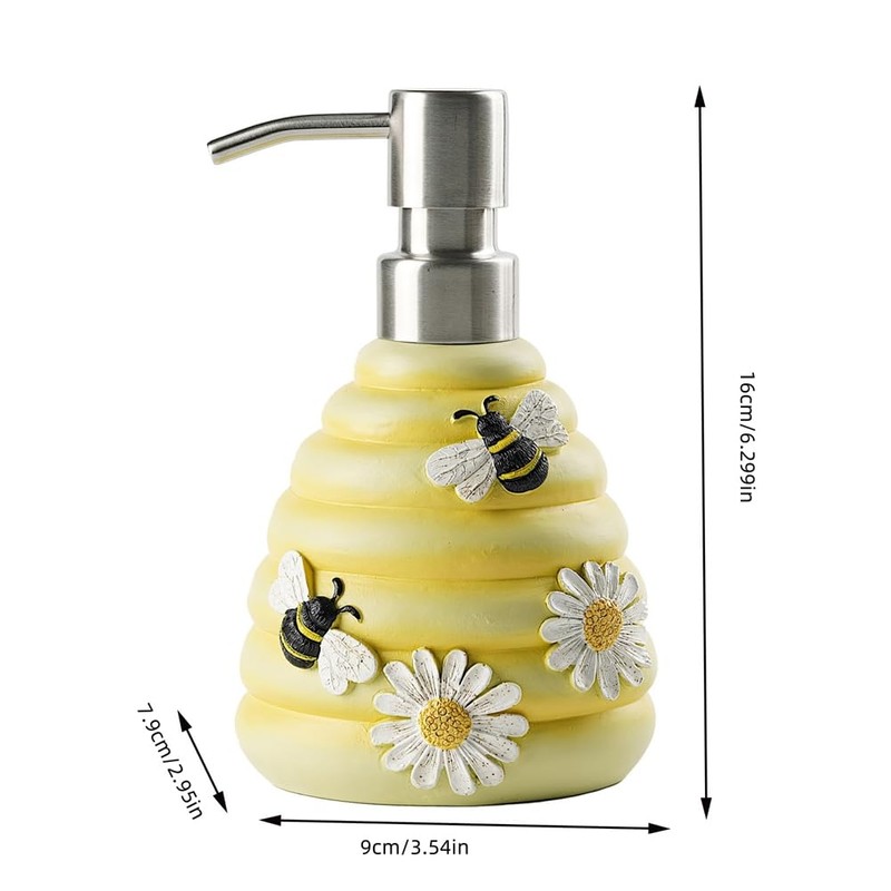 Byttlerom Bee Soap Dispenser Decorative Hand Pump Refillable Soap Dispenser