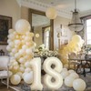 18 Cream White Balloons, 18 Number Balloons Set, Beige Number