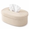 Woven Tissue Box Cover for Home Decor – Oval Textured