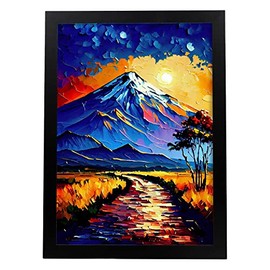 Nacnic Mount Kilimanjaro Oil Painting Style Poster. Illustrations of monuments and cities in Full Colour Photographic Style. Interior Design and Decoration. Size A4.