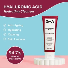 Q+A Hyaluronic Acid Hydrating Cleanser, Hyaluronic Acid Cleansing Lotion Uses Gentle and Smoothing Cleansing Agents for Better Moisturising Your Skin (125 ml)