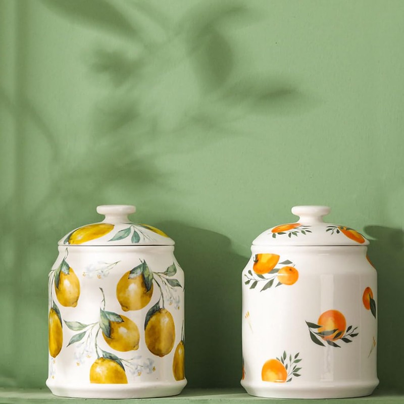 WAIT FLY Ceramic Tea Caddy Tea Canister Large Capacity Food