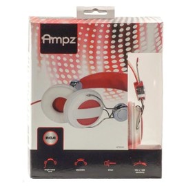 RCA HP5041 Ampz On-Ear Headphones, Red/White