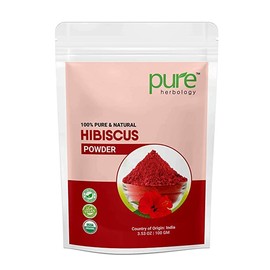 Pure Herbology Pure & Natural Hibiscus Flower Powder for Face Packs and Hair Growth & Care, 100gm