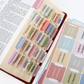 Bible Tabs for Women, 90 Pieces Large Print Bible Bookmarks Index Tabs Study Supplies Guide Kit, Baptism Christian Gifts for Men Beginner Easy to Read, Pastel Color, Gifts for Easter Mother's Day