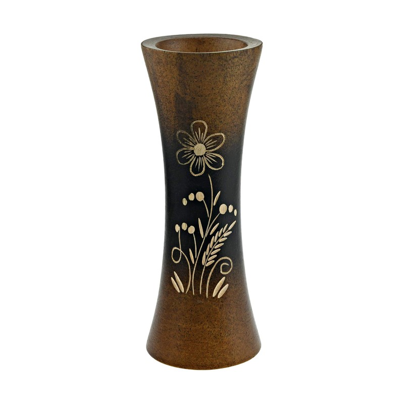 AeraVida Trendy Luxury Bloom Mango Tree Brown Wood Flower Vase
