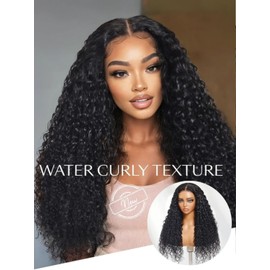 UNICE Bye Bye Knots Wig Mixed Curls Water Wave and Jerry Curly Fluffy Wig 13X4 Lace Front Pre Everything Drawstring Wigs Glueless Human Hair Pre Plucked Pre Cut Bleached Knots 150% Density 20 Inch
