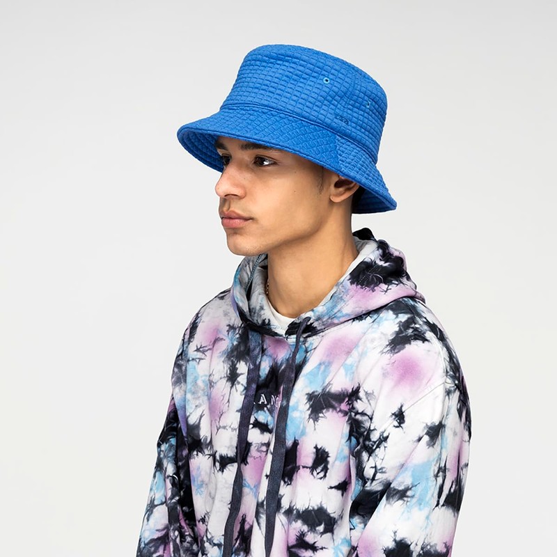 Kangol Unisex Check Quilt Bucket Beret Hat, Oats