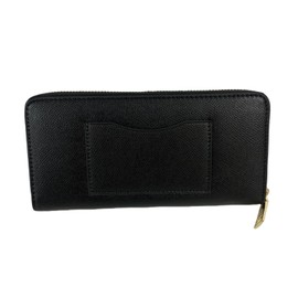 Unisex Coach Leather Long Wallet, Black, Black