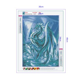 DCIDBEI 5D Full Drill Diamond Painting Dragon Diamond Painting by Numbers Acrylic Drilling Cross Stitch Patterns Kits for Adults Kids Embroidery Arts Craft Mosaic Pictures Canvas Wall Decor 30X40CM