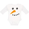 inktastic Snowman Face Long Sleeve Creeper 6 Months 0020 White