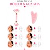 Be True Rodillo facial de cuarzo rosa auténtico y set