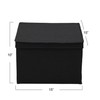 Household Essentials Square Canvas Storage Box With Lid, 15x15x10 in,