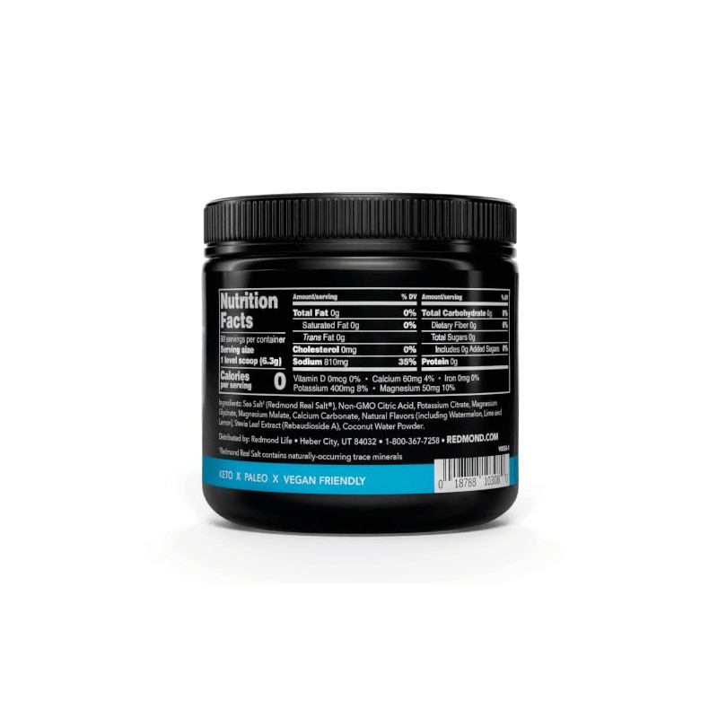 Redmond Lyte Electrolitos Naturales Real Salt Hidratación Clean Calorías Azúcares