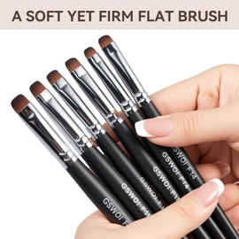 Acrylic Nail Brush for French Tips & Gel Polish Clean Up | Professional Dual-Use Brush with Wooden Handle for Acrylic/Polygel/Builder Gel | Nail Art Design Tool for Cleaning & Detailing (F18)