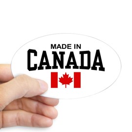CafePress Made in Canada Oval Sticker Oval Bumper Sticker, Euro Oval Car Decal