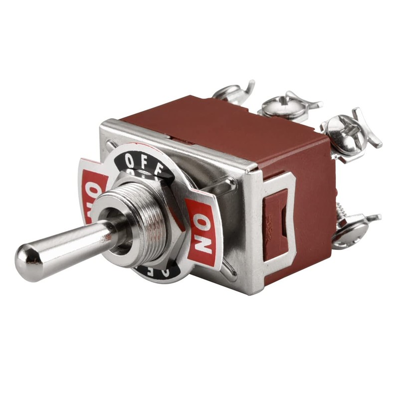 Heschen Metal Toggle Switch HS-223 DPDT Momentary Type (ON)/OFF/(ON) 3