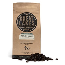 Great Lakes Dark Roast Whole Bean Coffee, Organic Detroit French Roast Signature Blend, Fair Trade Sourced from Peru, 12 Ounces