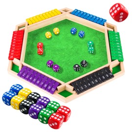 rytopt Shut The Box Game, Stocking Stuffers, 2-6 Player Family Wooden Board Table Math Games, Board Games, Valentines, Easter, 12 Dices Tabletop Toys for School Supplies, Christmas Party Favors