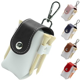 fogman Golf Ball Case for Men Women Fashion Cute Color Lightweight PU Leather (Black)
